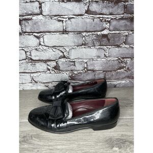 Cole Haan Formal Tuxedo Black Patent Leather Bow Loafers Dress Shoes Men 7.5M US